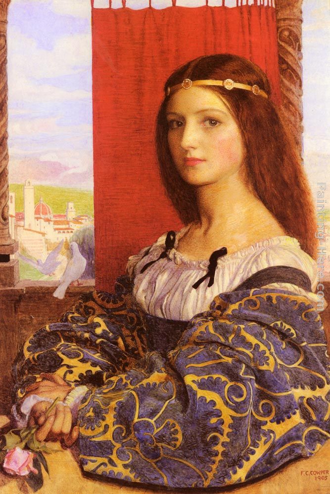 Molly, Duchess Of Nona (Maurice Howlett's 'Little Novel Of Italy) painting - Frank Cadogan Cowper Molly, Duchess Of Nona (Maurice Howlett's 'Little Novel Of Italy) art painting